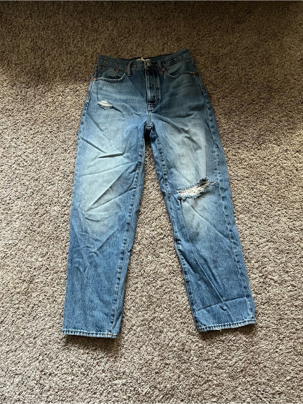Women’s Madewell The Dad Jean Light Wash Denim Dad Jeans Distressed High Waist